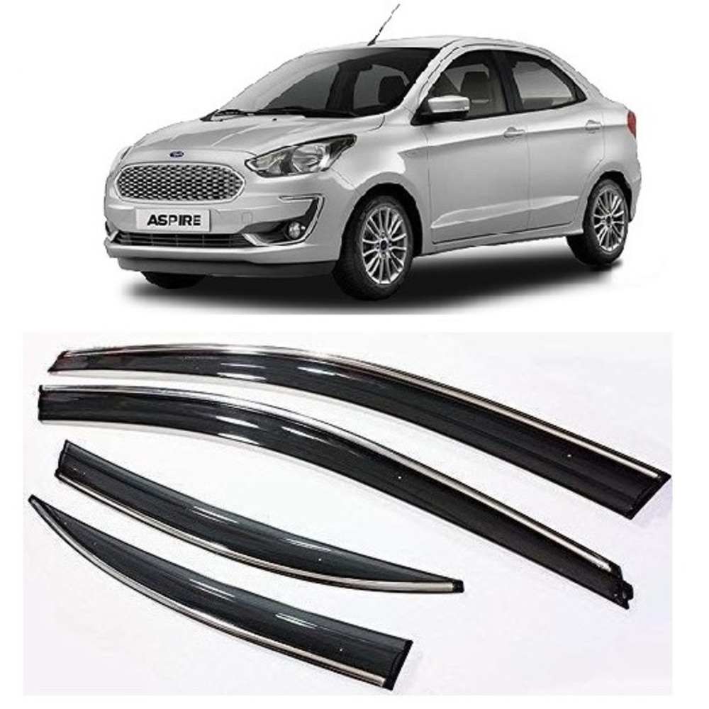 rain window door visor wind deflectors For Figo Aspire - black